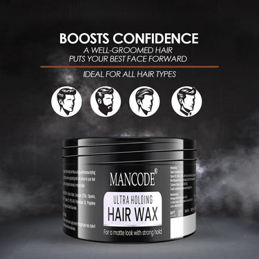 Mancode Ultra Holding Hair Wax for Men 100ml | Matte Look with 24 hrs Strong Hold Level 7 | Matte Finish & No Greasy Residue Styling Hair Wax 100gm